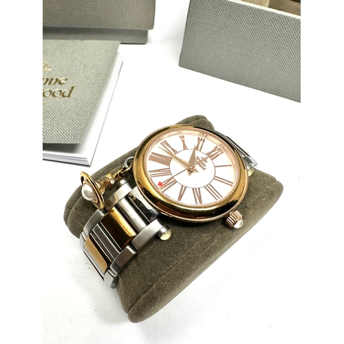 480 - Vivienne Westwood  Orb Time Machine Ladies Watch boxed with watch strap spares and booklet untested ... 