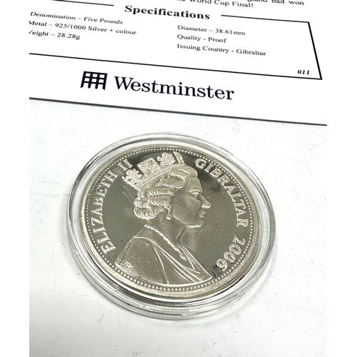 393 - The england coin collection silver proof england v west germany five pound with c.o.a