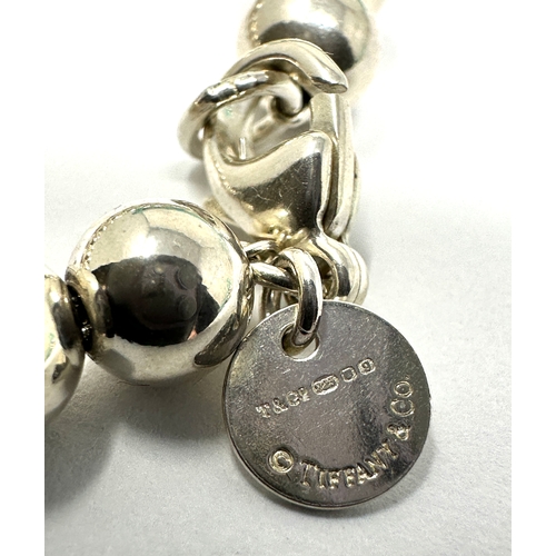 98 - Tiffany & Co. Sterling Silver Graduating Bead Ball Necklace 16