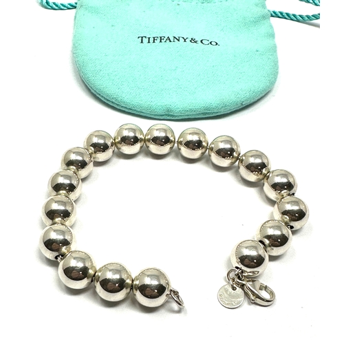 99 - Tiffany & Co. Sterling Silver Graduating Bead Ball bracelet 18cm