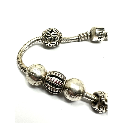 345 - silver pandora bracelet & charms