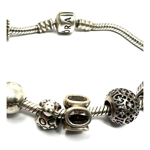 345 - silver pandora bracelet & charms