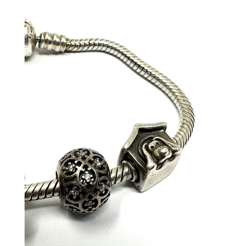 345 - silver pandora bracelet & charms