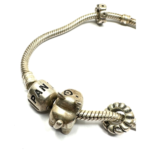 347 - silver pandora charm bracelet & charms