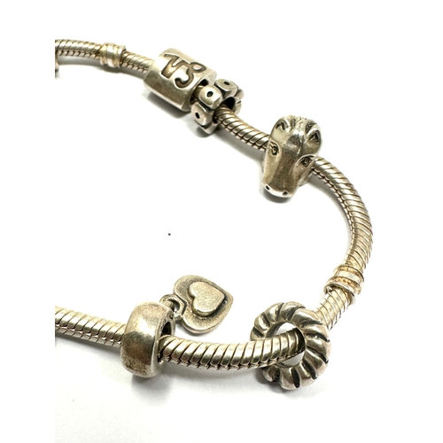 347 - silver pandora charm bracelet & charms