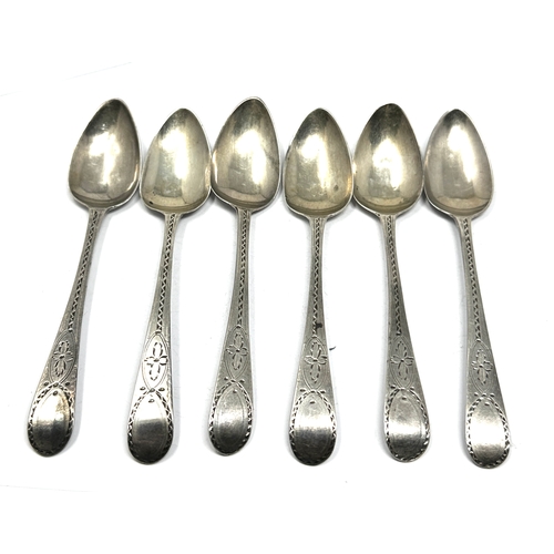 8 - 6 georgian silver tea spoons weight 67g