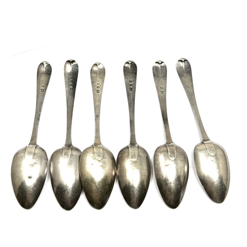 8 - 6 georgian silver tea spoons weight 67g