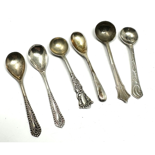 10 - 6 Antique silver salt spoons