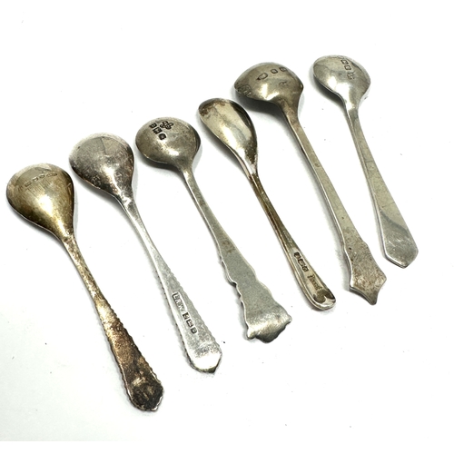 10 - 6 Antique silver salt spoons