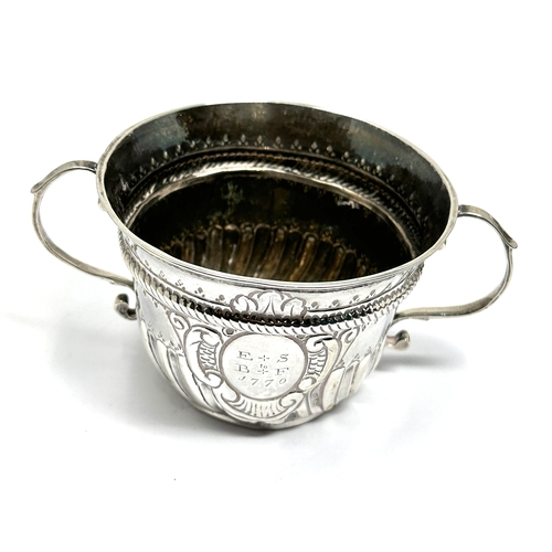 3 - 1770 Georgian English Silver Two Handled Porringer  measures approx height 6.5cm