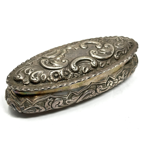 12 - Antique silver trinket box measures approx 12cm height 4cm Birmingham silver hallmarks