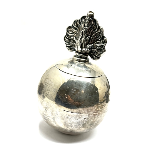 14 - Antique silver cigar lighter in the form of a globular grenade