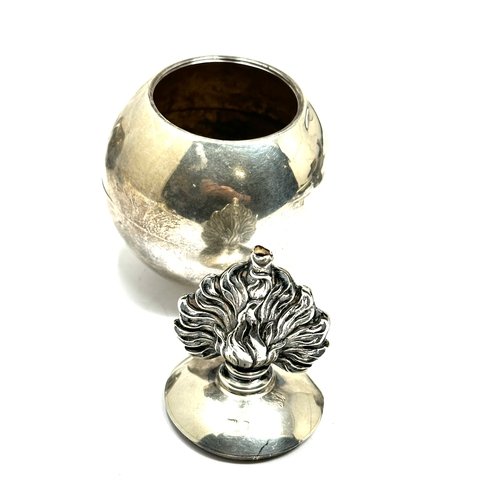 14 - Antique silver cigar lighter in the form of a globular grenade