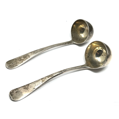 7 - Pair of antique silver ladles measure approx 17cm long weight 123g