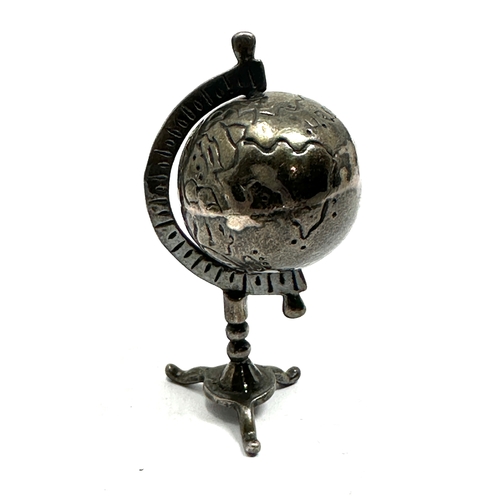 17 - silver miniature globe measures approx height 5cm