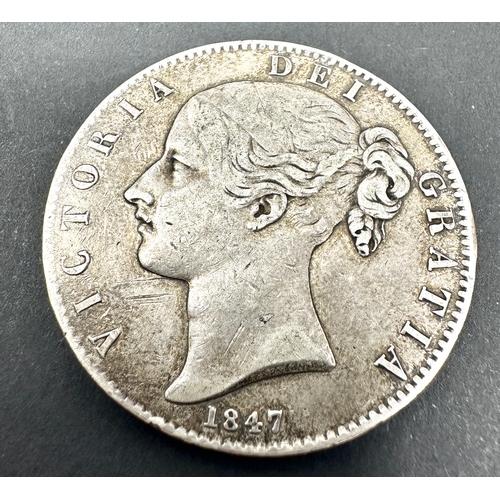 456 - Victorian 1847 silver crown