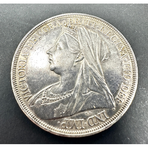 459 - Victorian 1896 silver crown high grade