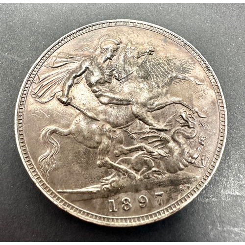 461 - Victorian 1897 silver crown high grade