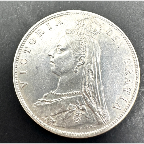 462 - 1889 Victorian Silver Half Crown high grade