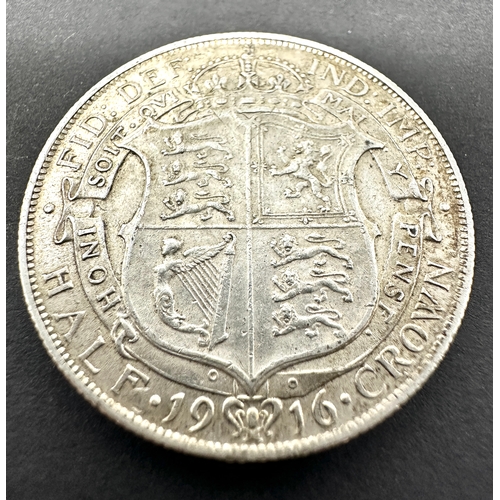 481 - george v 1916 half crown high grade coin