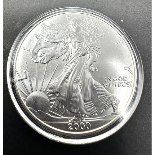 482 - Cased 2000 1 oz 999 silver liberty dollar