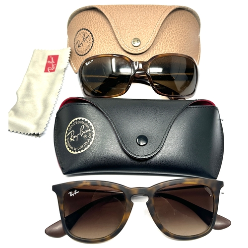 498 - 2 cased vintage ray-ban sunglasses