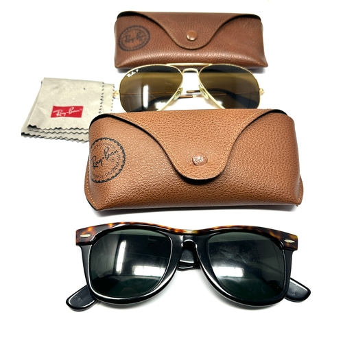 500 - 2 cased vintage ray-ban sunglasses