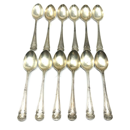 27 - set of 12 antique silver tea spoons sheffield silver hallmarks