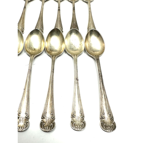 27 - set of 12 antique silver tea spoons sheffield silver hallmarks