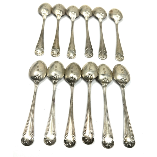 27 - set of 12 antique silver tea spoons sheffield silver hallmarks