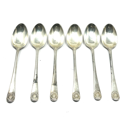 28 - 12 Antique silver tea spoons bird on branch detail to back of spoons london silver hallmarks