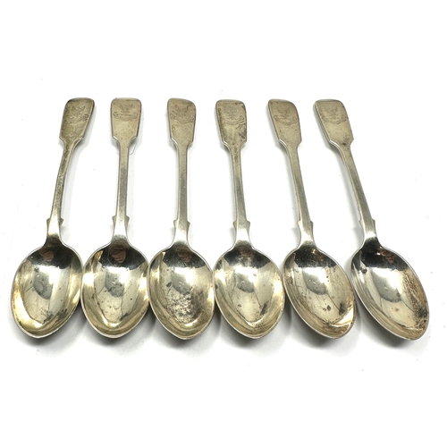 29 - 6 antique crested silver tea spoons london silver hallmarks