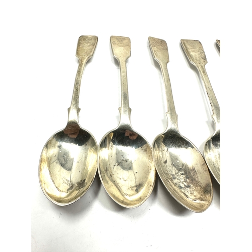 29 - 6 antique crested silver tea spoons london silver hallmarks