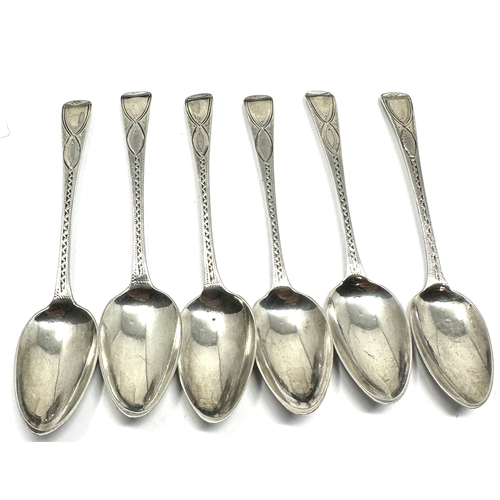 30 - 6 georgian bright cut silver tea spoons