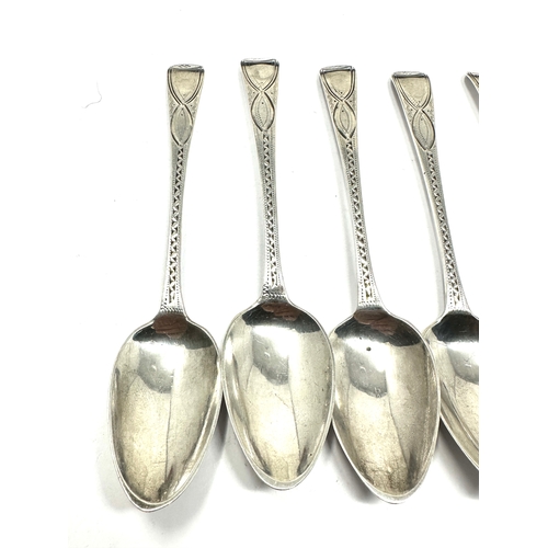 30 - 6 georgian bright cut silver tea spoons