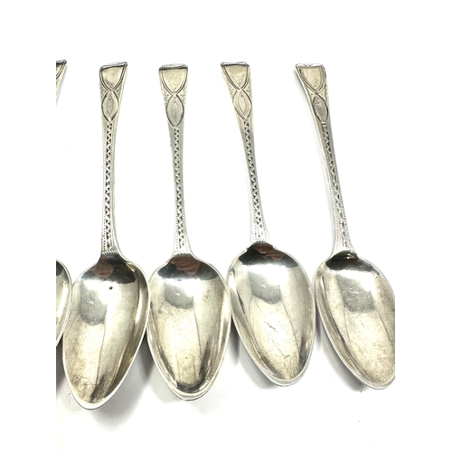 30 - 6 georgian bright cut silver tea spoons