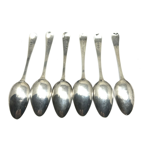 30 - 6 georgian bright cut silver tea spoons