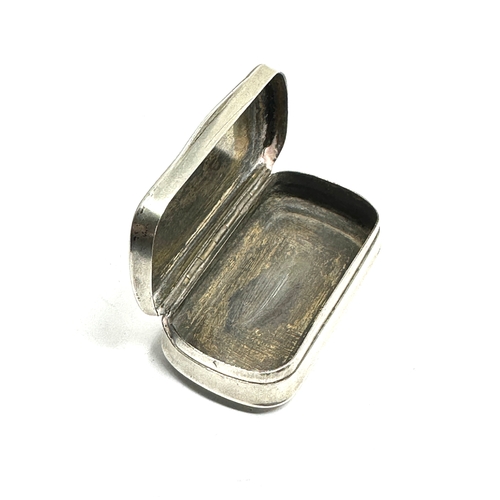 33 - Antique dutch silver snuff / pill box  measures approx 5.3cm by 2.8cm