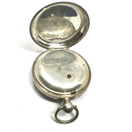 406 - Silver open face pocket watch english lever by william owen leeds  the watch is ticking