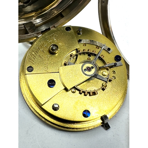 406 - Silver open face pocket watch english lever by william owen leeds  the watch is ticking