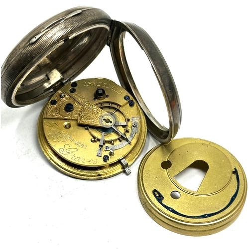 407 - Silver open face pocket watch the express lever by j.g.graves sheffield the watch is ticking