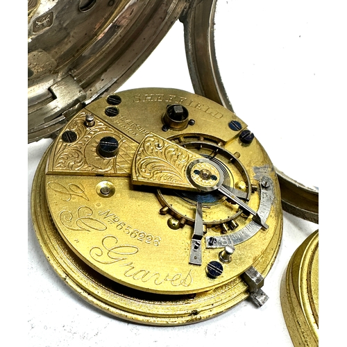 407 - Silver open face pocket watch the express lever by j.g.graves sheffield the watch is ticking