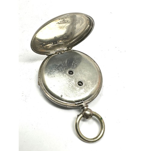 410 - Silver open face fob pocket watch the watch is ticking