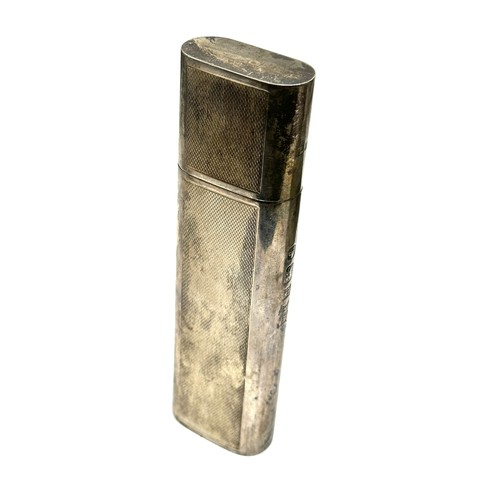 40 - large vintage silver cigar case measures approx 14cm hight by 4cm birmingham silver hallmarks weight... 