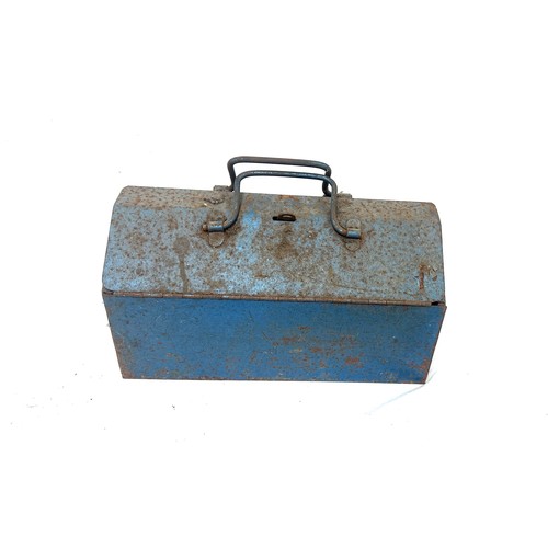 265 - Vintage metal tool box and contents