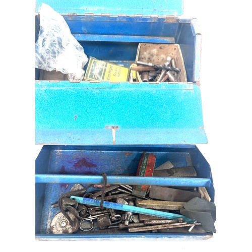 265 - Vintage metal tool box and contents