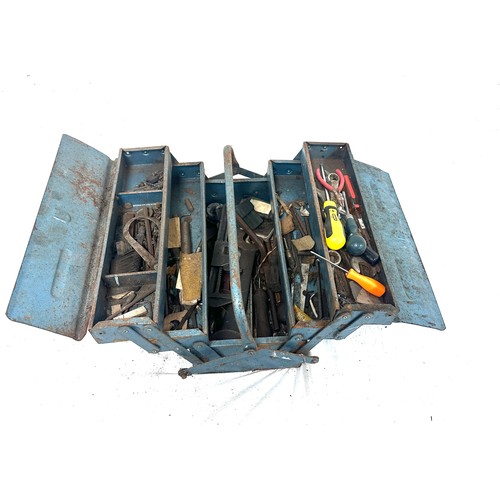 331 - Vintage metal tool box and contents