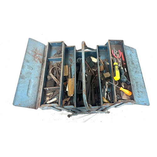 331 - Vintage metal tool box and contents