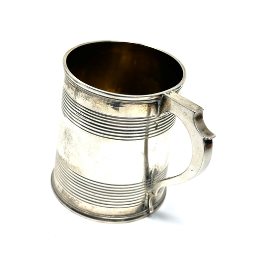 4 - Antique Victorian silver tankard exeter silver hallmarks measures approx height 9cm base measures ap... 