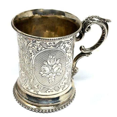 5 - Victorian christmas 1861 silver tankard measures approx 9cm base measures 7.5cm asaheffield silver h... 